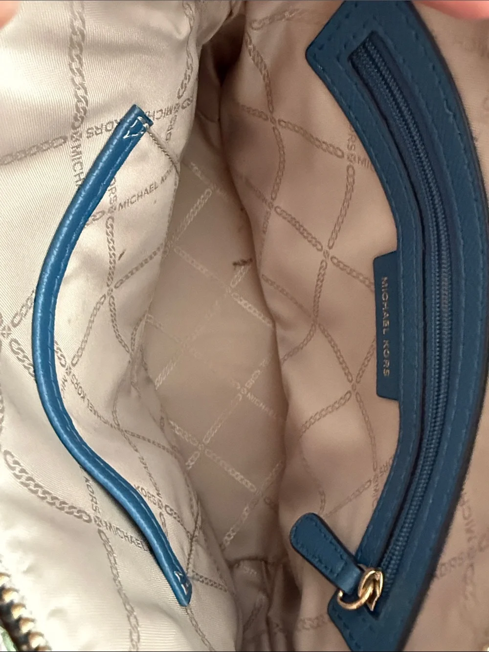 Michael Kors Teal Saffiano Leather Crossbody with Gold Hardware
